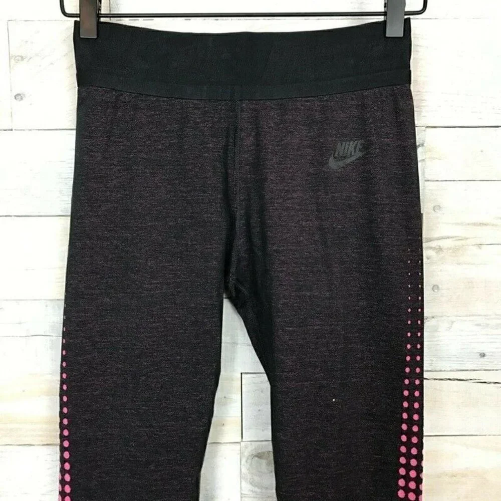 Nike Burnout Stirrup Leggings Black Pink small